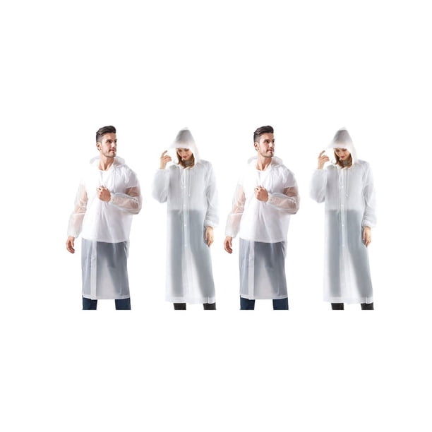 Chubasquero, Paquete de 4 Ponchos de Lluvia para Hombres, Mujeres, Adultos, Impermeable, Portátil, Reutilizable, con Mangas Elásticas