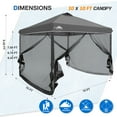 thumbnail image 3 of EAGLE PEAK 10 x 10 Outdoor Easy Pop up Canopy with Netting, Instant Screen Party Tent with Mesh Side Walls, Gray, 3 of 8