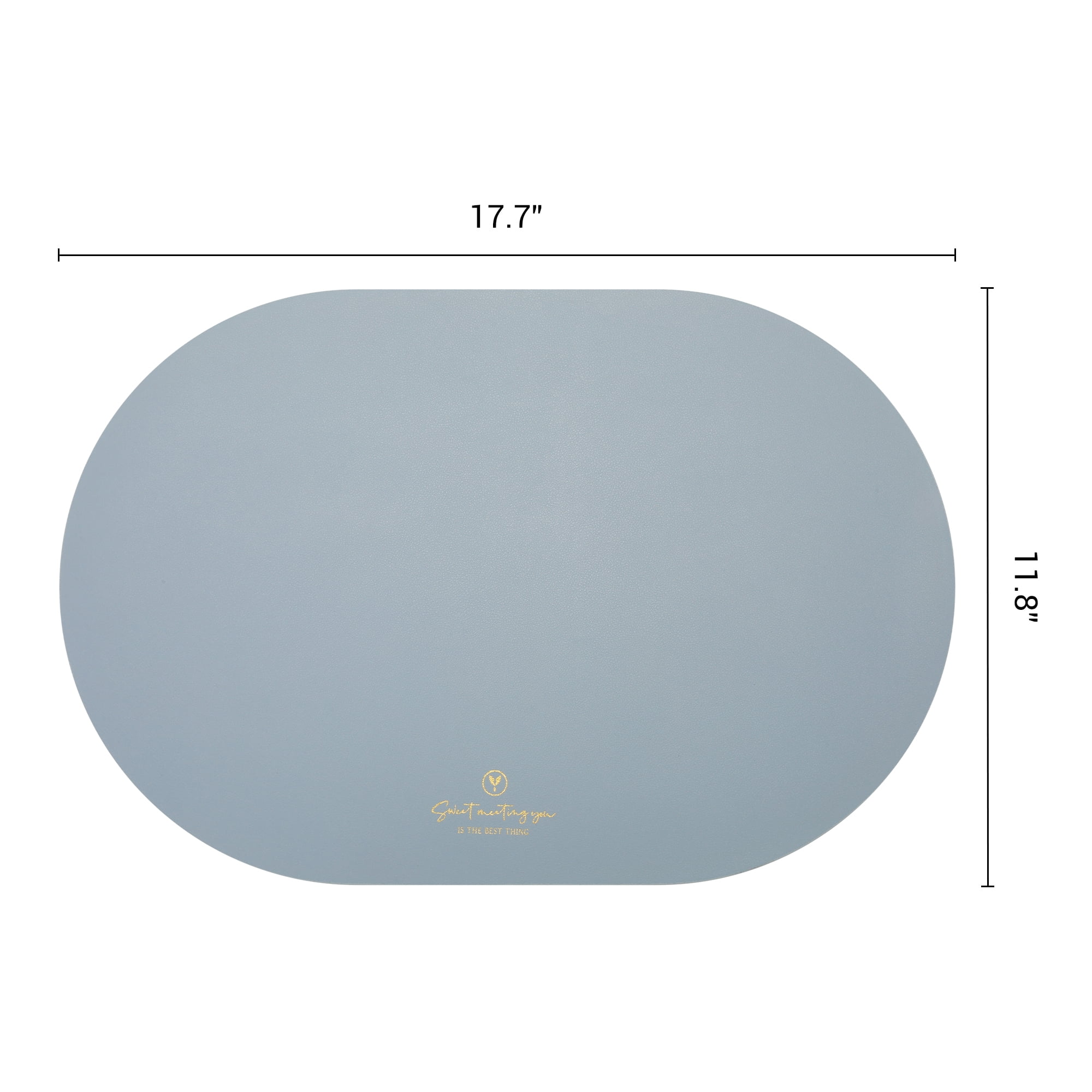Unique Bargains 4pcs Faux Leather Placemats for Kitchen Blue 17.7"x11.8"