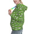 thumbnail image 2 of Fotbe Cows With Calfs Green Pattern Womens Long Sleeve Hoodie, Pullover Hooded Sweatshirt, Kangaroo Pocket Hoodie with Eye-catching Drawstrings-Medium, 2 of 7