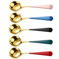 thumbnail image 4 of 5 cucharillas redondas de acero inoxidable para postre, helado y sandía., 4 of 7