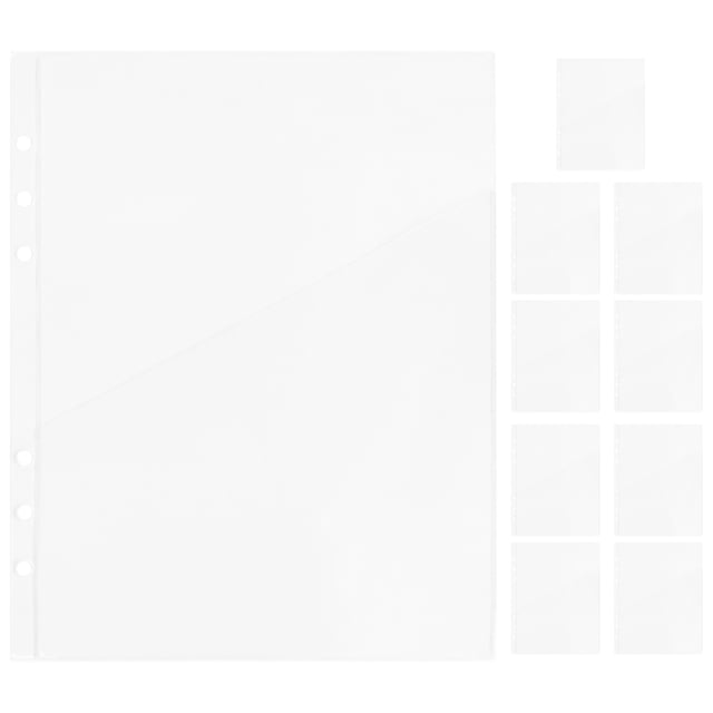 10 bolsas transparentes de PVC A5 para recargas de cuadernos y almacenamiento de tarjetas para coleccionistas y organizadores Bolsa de hojas sueltas para billetes y fotos