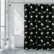 Royale Linens Halloween Spooky Eyes Polyester Shower Curtain, Black, 72" x 72"