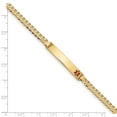 thumbnail image 3 of 14K Yellow Gold bracelet Medical Curb Alert Red 7 in 6.5 mm 4.5, 3 of 3