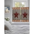 thumbnail image 3 of Red Texas Star Farmhouse Living Room Curtains 2 Panel, Black Plaid Berry Country Cafe Window Treatment, Farmhouse Bedroom Bathroom Kitchen Curtains Drapes 104"x54", 3 of 6