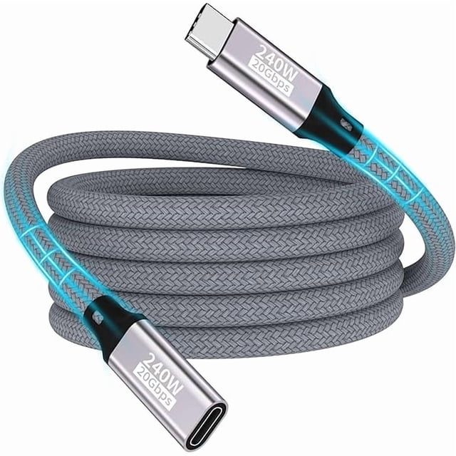 Chenchen USB C extension cable,1M 20Gbps/240W/5K@60Hz USB C 3.2 extender,4K@144Hz Type C video extension cable male to female compatible with iPhone 16/Plus/Pro/Pro Max/iPhone 15/MacBook Pro/iPadPro