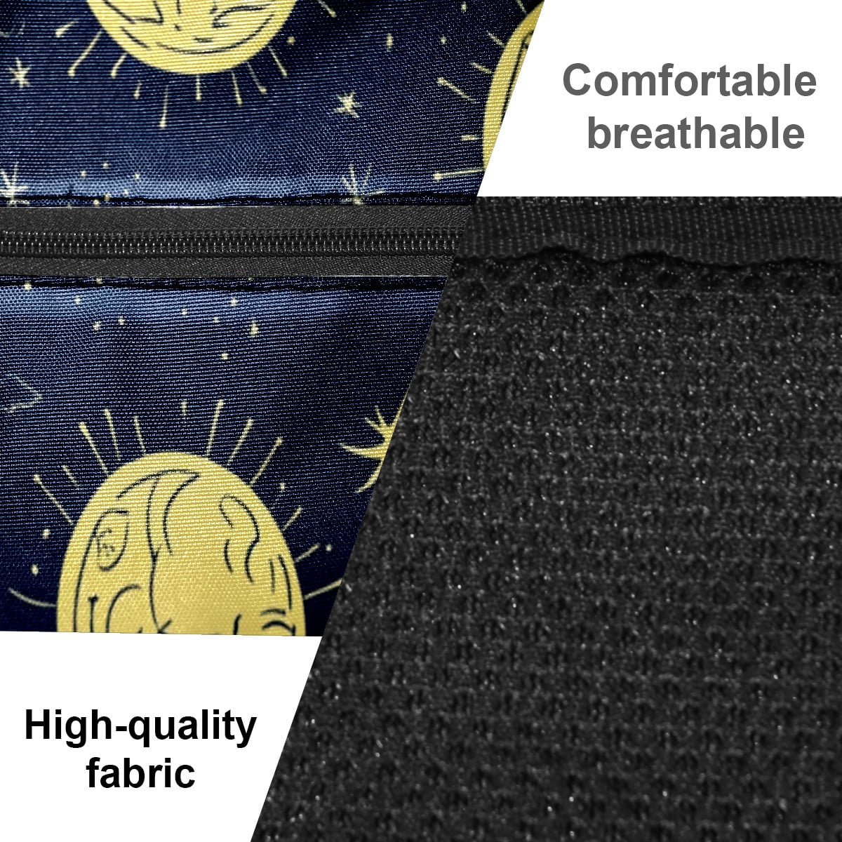 Pickleball Bags for Men Women Pickleball Backpack with Large Capacity Lightweight Adjustable Pickleball Sling Bag Hold Paddles, Balls, Accessories Moon And Sun Pattern