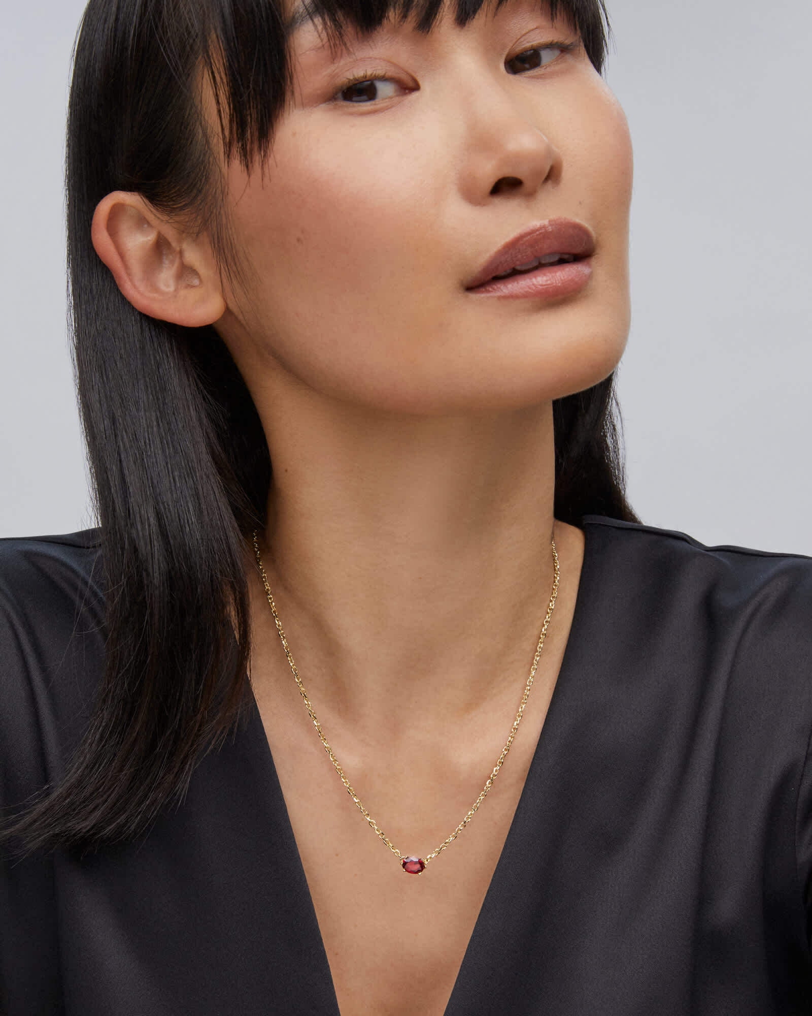 Kendra Scott Cailin Crystal Pendant Necklace Gold Burgundy Crystal