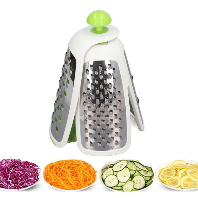 Cortador De Verduras, Portátil Plegable 4 En 1, Picador De Alimentos Multifuncional De Acero Inoxidable Para Cortar Cebolla, Zanahoria, Patata, Zanahoria, Fruta