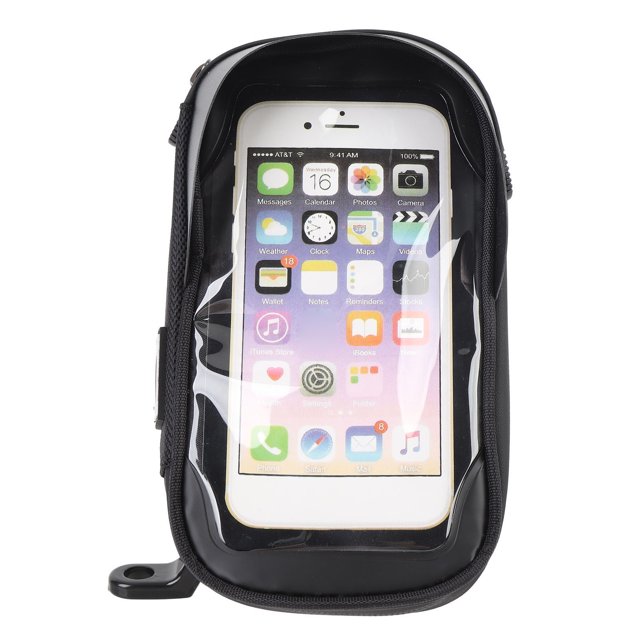 Cycle Phone Bag Motorcycle Phone Pouch Front Sunshade Headphone Jack Dual Zipper Internal Storage with 360 Rotation for Biking Riding Outdoor