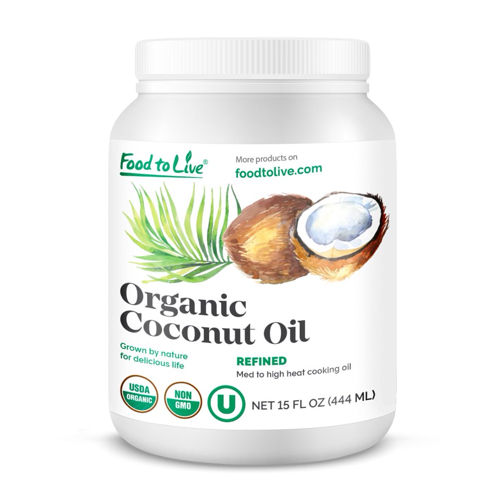 Organic Refined Coconut Oil, 15 fl oz NonGMO, Kosher, Vegan, Bulk
