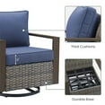 thumbnail image 5 of Planntonneo Wicker Patio Chairs Set of 2, Outdoor Rattan Swivel Glider Rocking Chairs with 4'' Blue Cushions for Porch Balcony Backyard, 5 of 6