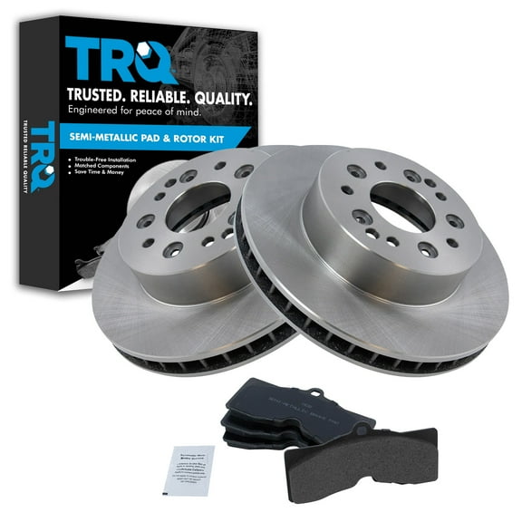TRQ Rear Brake Pad & Rotor Kit Brake Pads Brake Rotor Semi-Metallic Fits Select 1965-1982 Chevrolet Corvette
