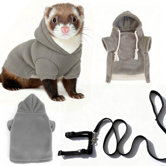 Saber Outdoor Coat and Leash Set Warm Winter Jacket with Adjustable Rope for Small Pet Animals