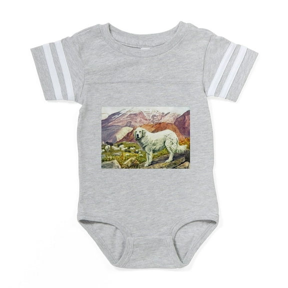 CafePress - FIN Great Pyrenees Portrait - Cute Infant Baby Football Bodysuit