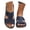 Blue, variant on Summer Women Wedge Sandals Dressy Hollow Out Flower Sandal Rubber Sole Comfortable Walking Casual Slip on Beach Slides Black 7.5