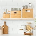 thumbnail image 4 of YBM Home Bamboo Storage Boxes without Handle, Organization Storage for Kitchen, Living Room, Bathroom, Office, Small, 4 of 6