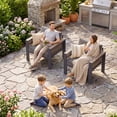 thumbnail image 3 of Slsy Aluminum Patio Conversation Set, 2 Pack Metal Armchairs with Thickened Cushions, Outdoor Single Sofa Set for Porch Balcony Deck Yard Poolside, 3 of 9