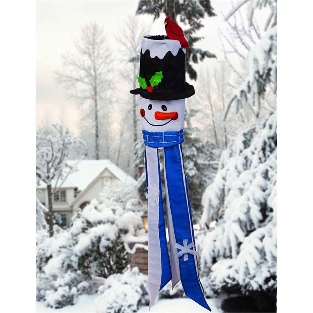 Snowman Applique Sculpted Windsock