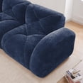 thumbnail image 4 of 2-Seater Tufted Sofa Couches with Boneless Sofa, Soft Velvet Fabric, Bottom Anti-Slip Design, 32D High Density Sponge, Ergonomic Design Bottom, No Assembly Required, Fits Living Rooms (Blue), 4 of 11