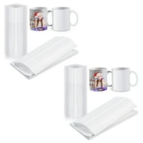 140Pcs Sublimation Shrink Wrap Film 5X10 Inch Heat Transfer Bags White Bands for Mug