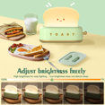 thumbnail image 3 of Desk Decor Toaster Lamp, Rechargeable Small Lamp with Smile Face Toast Bread Cute Toaster Shape Room Decor Night Light(Green), 3 of 8