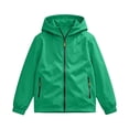 thumbnail image 3 of Boys Waterproof Windbreaker Outdoor Jacekt Lightweight Soft Lining Full Zip Fall Fashion Kids Raincoat with Hood Green 12, 3 of 8