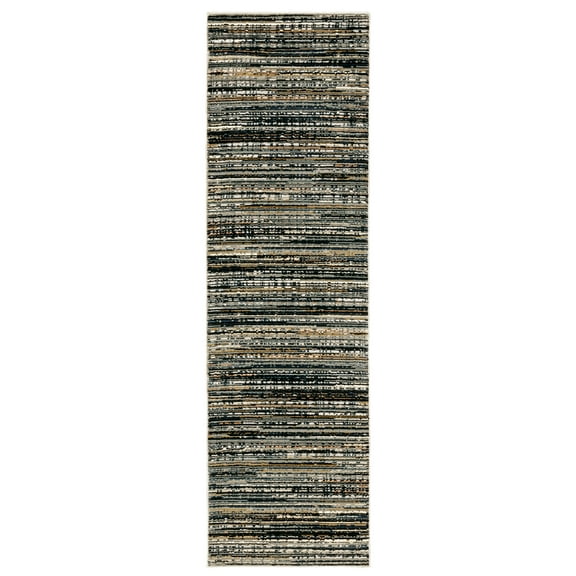 Avalon Home Brecken Abstract Texture Contemporary Runner Rug, Black