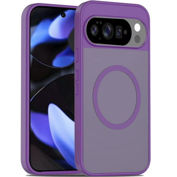 XPM for Google Pixel 10 /Pixel 10 Pro Phone Case, MagSafe Compatible Case Hybrid Soft TPU Bumper Hard Translucent Matte Back Slim Shockproof Cover for Pixel 10 / 10 Pro (Dark Purple)