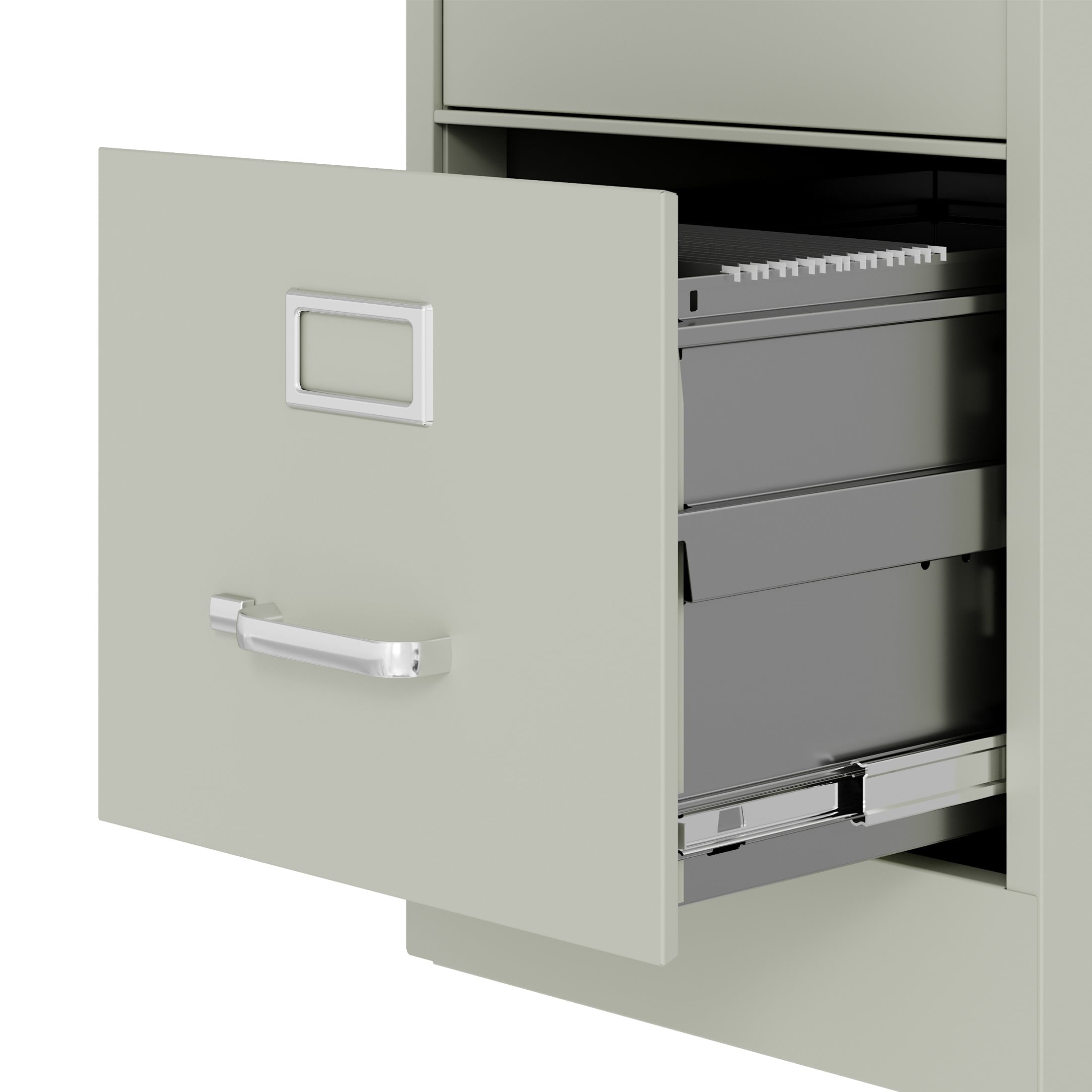 Hirsh Pro 4 Drawer Letter Locking Metal Vertical File Cabinet, 26.5" Deep, Gray