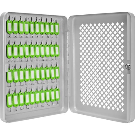 Key Lock Box - Gray - 40 Keys - Durable Steel Construction