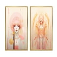 thumbnail image 2 of Designart "Pastel Pink Boho Chic Fashionista" Modern Geometric Framed Wall Art Set Of 2 - Modern Pink Gallery Wall Frame Set For Home Decor, 2 of 6