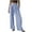 Blue, variant on Bovxnpu Fall Womens Pants Plus Size, Womens Plaid Wide Lge Pants Baggy High Elastic Waist Casual Sports Pants With Pocket XXL