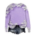 thumbnail image 2 of Jovatis Haut de Noël pour Femmes, Chandail Imprimé Arbre de Noël pour Femmes, Chandail en Molleton Fin à Manches Longues Col Rond /chemise/violet, (TG), 2 of 4