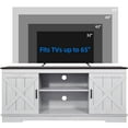 thumbnail image 4 of Dextrus Farmhouse TV Stand for 65 inch TV, Entertainment Center for 300lbs with Double Barn Doors, TV Media Console, Grey Wash, 4 of 9