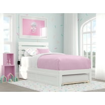 Oxford Twin Bed with USB Turbo Charger and Twin Trundle in White