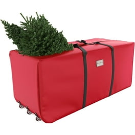 Rolling Christmas Tree Storage Bag Waterproof Anti Tear Heavy Duty 600D Oxford Cloth Christmas 9 Ft Tree Storage Box with Rolling Wheels Red Walmart