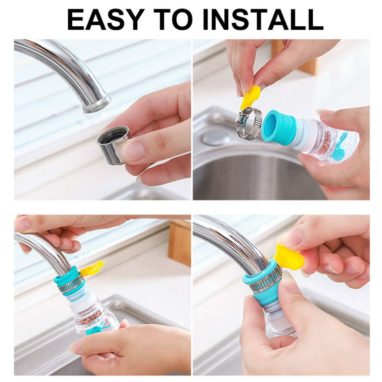 3pcs Adjustable Flexible Splash-Proof Tap Head Kitchen Faucet Water Filter