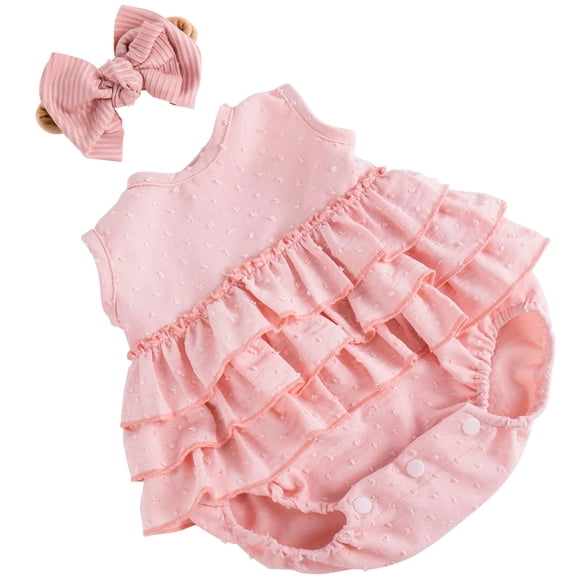 Set de ropa para muñecas Aori Realilike Baby Dolls de 50 cm con vestido rosa