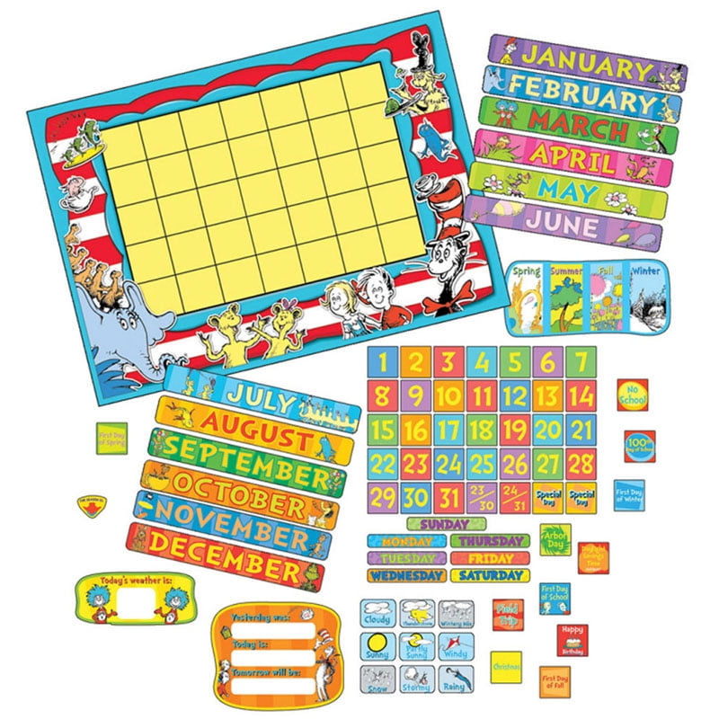 Dr. Seuss Calendar Bulletin Board Set Bundle of 2 Sets