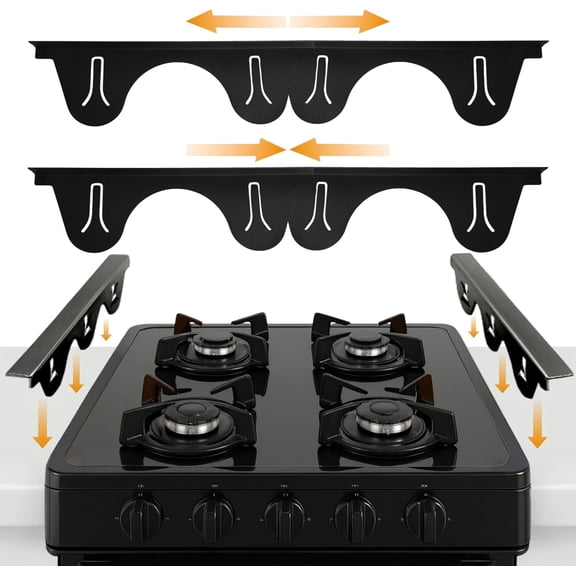 Linda's  Stainless  Stove Gap Covers (2 ) Adjustable Length 13.8" to 27.5" Stove Gap Covers Stainless ,  Adjustable Stove Gap Covers, Counter, Oven & Stove Gap Filler