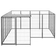 thumbnail image 4 of vidaXL Dog Kennel Steel Outdoor Puppy Enclosure Cage Black/Silver Multi Sizes, 4 of 20