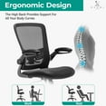 thumbnail image 6 of Ergonomic Mesh Drafting Chair - Serena Adjustable, Breathable Mesh, Lumbar Support, Ergonomic and Height Adjustable Flip-Top Office Chair with Foot Ring for Maximum Comfort and Productivity - Black, 6 of 10