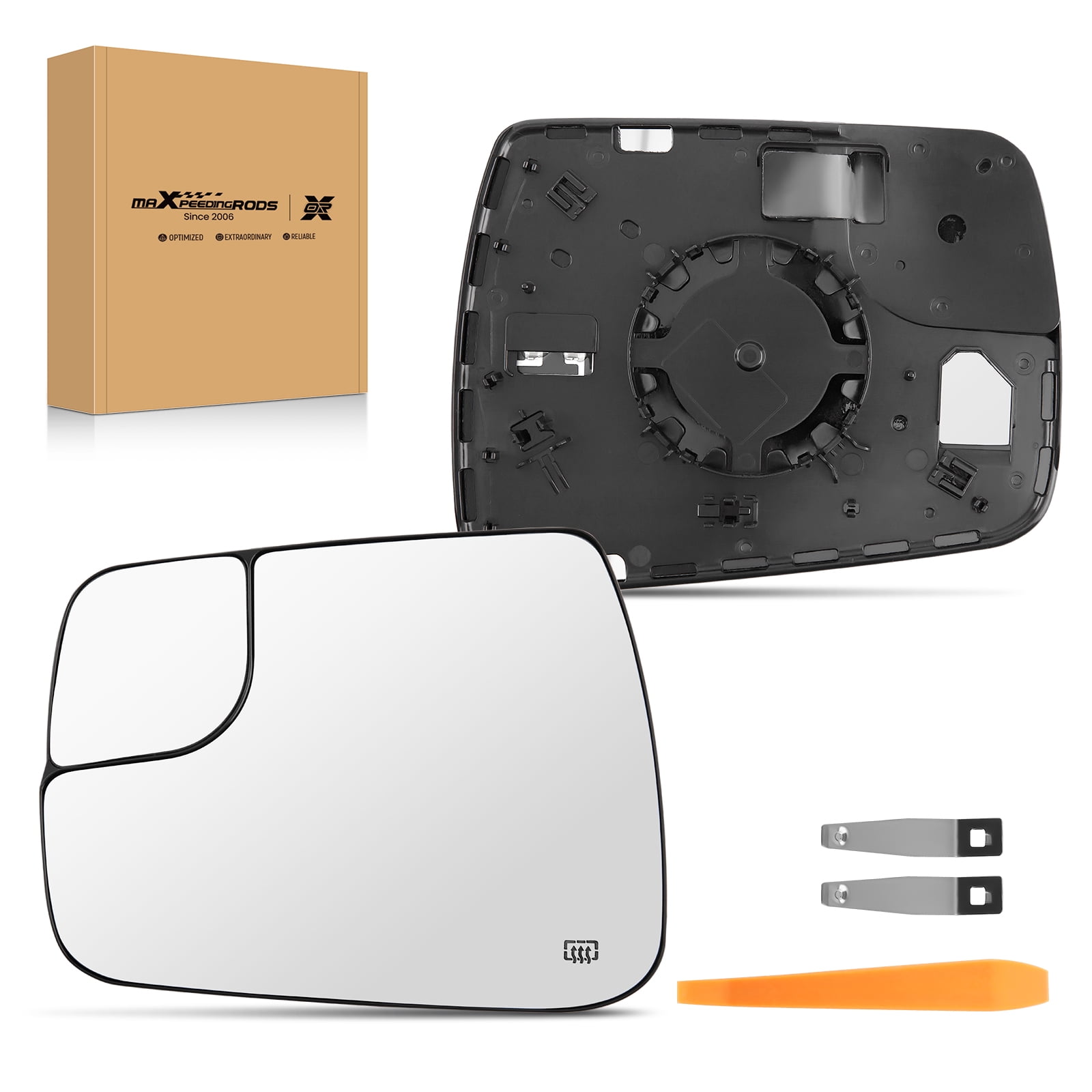 maXpeedingrods Driver Side Power Heated Convex Mirror Glass Replacement for Dodge Ram 1500 2019 2020 2021 Left Driver Side Rear View Mirror Glass with Rear Holder - 68402037AA