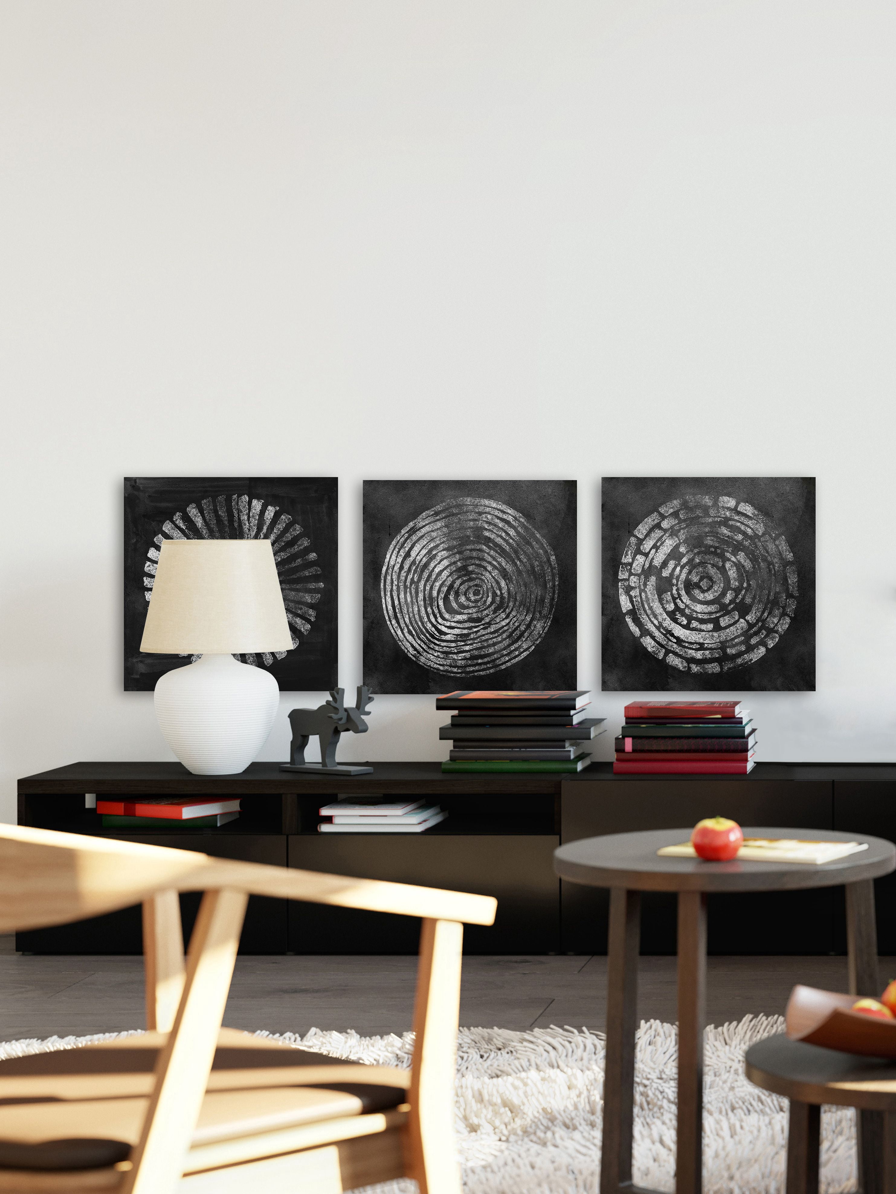 Marmont Hill Silver Circle Triptych