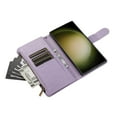 thumbnail image 2 of Allytechgroup Wallet Case for Samsung Galaxy S24 FE, Zipper Clutch Phone Case with Card Slots, Cash Pocket, Wrist Strap, Kickstand Stand Function, Magnetic Closure Flip Cover,Lavender, 2 of 7
