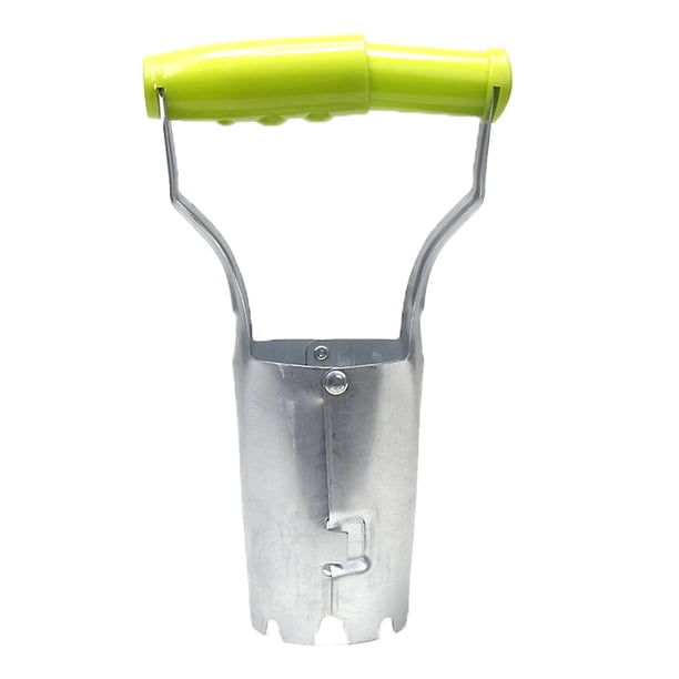 Apuakthei Garden Hand Tools Macetero de bulbos - Máquina de trasplante de plantas Liberación automática del suelo para cavar/rellenar agujeros - Marcador de profundidad para plantar tulipanes,