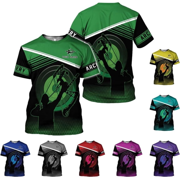 Personalized Archery Shirt 3D Archery Target Bow Archery Shirts for Men Women Archer Archery Lovers T-Shirt S-5XL (Green, S)