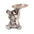 thumbnail image 4 of Bandeja de almacenamiento con figura de oso, organizador de escritorio, caja de almacenamiento, escultura de oso de cerámica, llavero para decoración Plata Macarena Estatua de estatuilla, 4 of 8