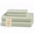 thumbnail image 1 of Casa Platino Juego de Sábanas Dobles de Lujo Sábanas de Algodón de Fibra Larga de 600 Hilos, Resistente a las Arrugas, Bolsillo Profundo, 2 Fundas de Almohada – Mineral, 1 of 4